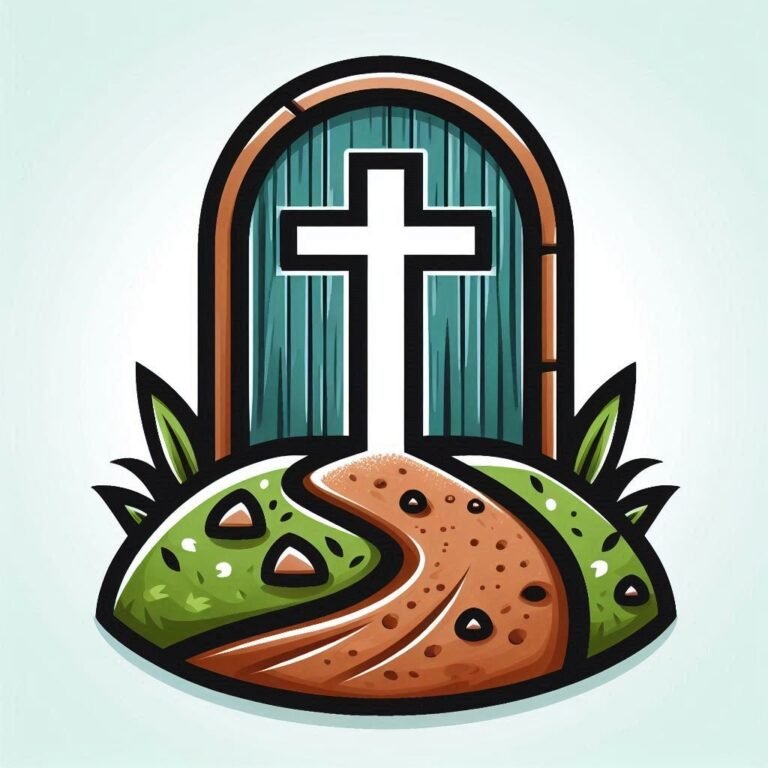 a cross in a doorway