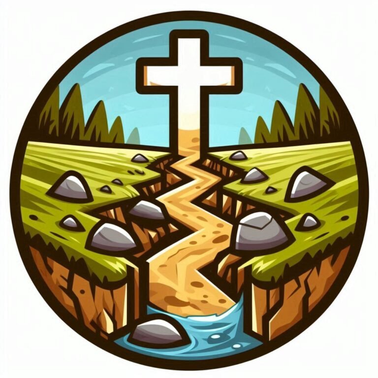 a path leading towards the cross