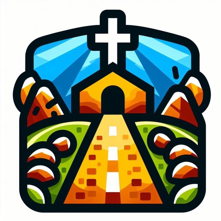 a path leading towards the cross