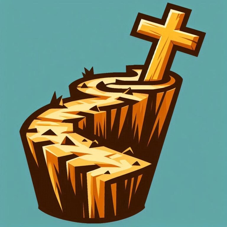 a cross on a hill